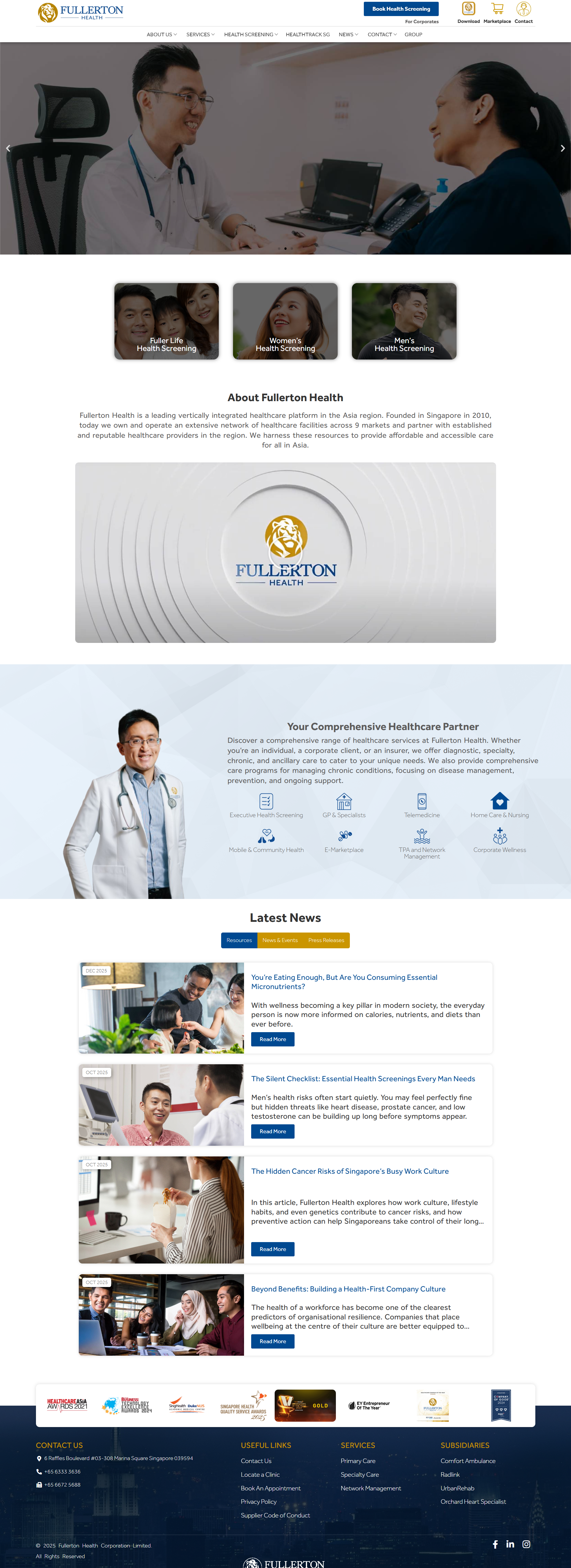 Fullerton Health is a leading vertically integrated healthcare platform in the Asia region. Founded in Singapore in 2010 || Fullerton Health Singapore