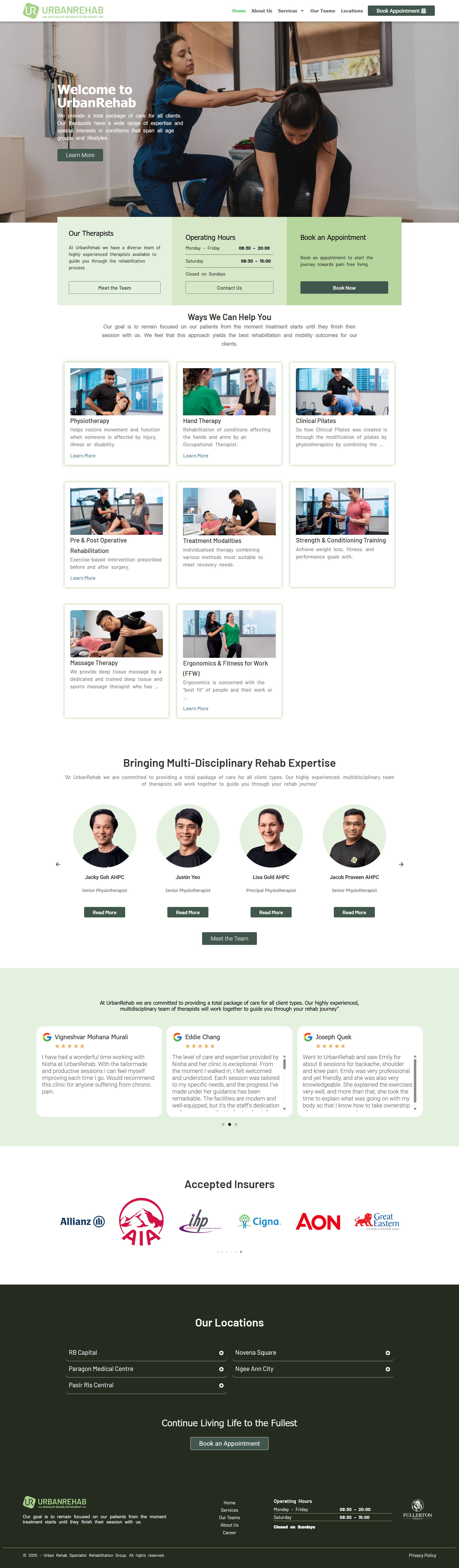 Established in 2008, UrbanRehab is a leading specialist rehabilitation group in Singapore with a patient-centric approach. || UrbanRehab